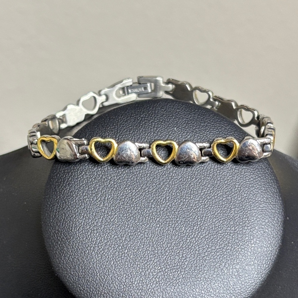 TFP Titanium Hearts Brushed Two Toned Bracelet USA
